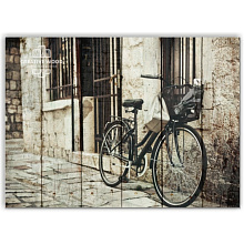 Чёрное панно для стен Creative Wood Велосипеды Велосипеды - Велосипед с корзиной